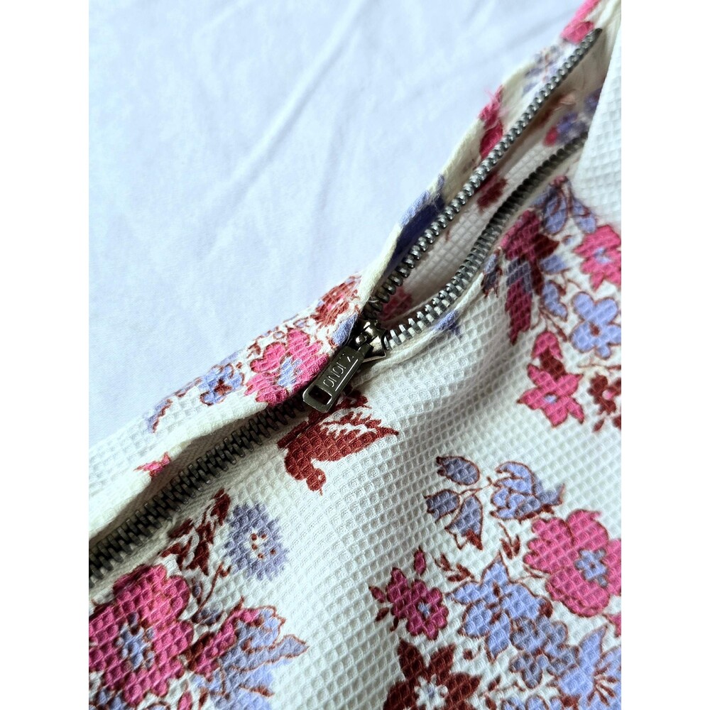 Vtg 1940s Novelty Print Cotton Formal Gown: One Shoulder Floral Maxi Dress S/M - Picture 5 of 14